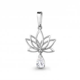 Серебряная подвеска AQUAMARINE А24683 с фианитом А24683 фото