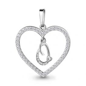 Серебряная подвеска-буква О AQUAMARINE с фианитом А24695А А24695А фото