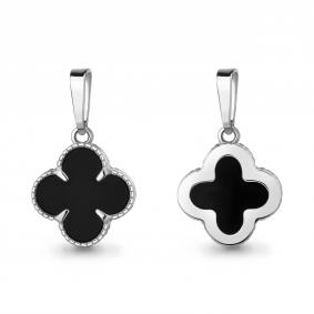 Серебряная подвеска AQUAMARINE А24842Ч с ониксом А24842Ч фото