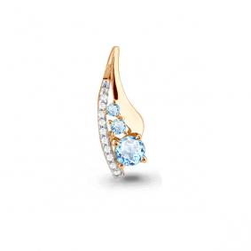 Подвеска из золочёного серебра AQUAMARINE А2501405А-п с топазом и фианитом А2501405А-п фото