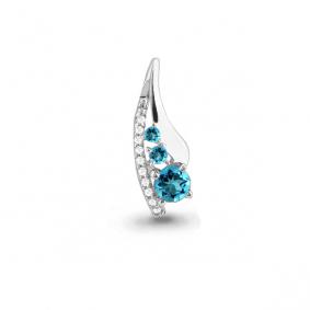 Серебряная подвеска AQUAMARINE А2501405А с топазом и фианитом А2501405А фото