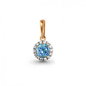 Подвеска из золочёного серебра AQUAMARINE А2503305-п с топазом и фианитом А2503305-п фото