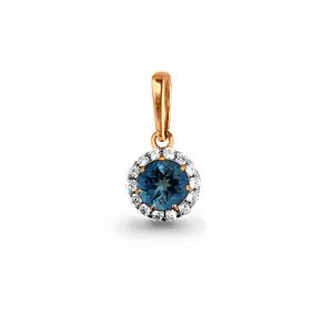 Подвеска из золочёного серебра AQUAMARINE А2503308-п с фианитом и Лондон топазом А2503308-п фото