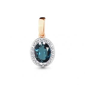 Подвеска из золочёного серебра AQUAMARINE А2504308А-п с фианитом и Лондон топазом А2504308А-п фото