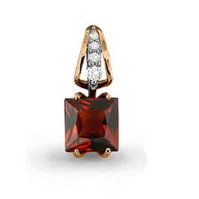 Подвеска из золочёного серебра AQUAMARINE А2504903А-п с фианитом и гранатом А2504903А-п фото