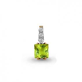 Подвеска из золочёного серебра AQUAMARINE А2505507А-п с фианитом и хризолитом А2505507А-п фото