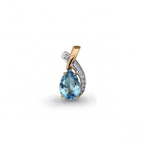 Подвеска из золочёного серебра AQUAMARINE А2512605-п с топазом и фианитом А2512605-п фото