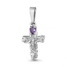 Серебряная подвеска AQUAMARINE А2525604 с аметистом А2525604 фото