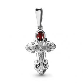 Серебряная подвеска AQUAMARINE А2526603 с гранатом А2526603 фото