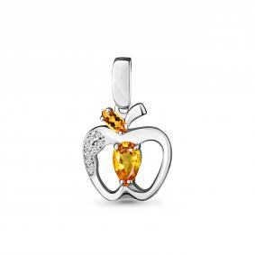 Серебряная подвеска AQUAMARINE А2526906А с фианитом и цитрином А2526906А фото