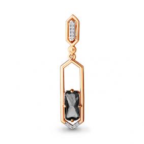 Подвеска из золочёного серебра AQUAMARINE А2527083А-пк с фианитом и ювелирным кристаллом А2527083А-пк фото
