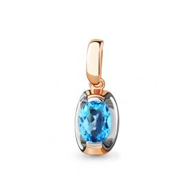 Подвеска из золочёного серебра AQUAMARINE А2527805-пк с топазом А2527805-пк фото