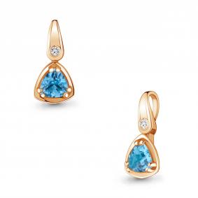 Подвеска из золочёного серебра AQUAMARINE А2528505А-п с топазом и фианитом А2528505А-п фото