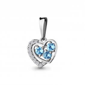 Серебряная подвеска AQUAMARINE А2528705А с топазом и фианитом А2528705А фото