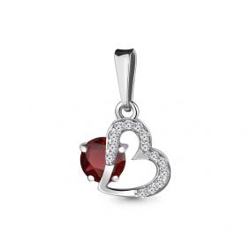 Серебряная подвеска AQUAMARINE А2528803А с фианитом и гранатом А2528803А фото