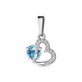 Серебряная подвеска AQUAMARINE А2528805А с топазом и фианитом А2528805А фото