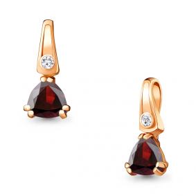 Подвеска из золочёного серебра AQUAMARINE А2529103А-п с фианитом и гранатом А2529103А-п фото