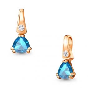Подвеска из золочёного серебра AQUAMARINE А2529105А-п с топазом и фианитом А2529105А-п фото