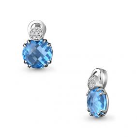 Серебряная подвеска AQUAMARINE А2529392А с топазом и фианитом А2529392А фото