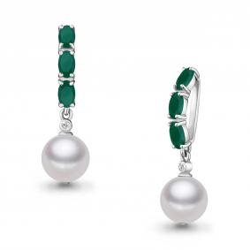 Серебряная подвеска AQUAMARINE А2529609 с агатом, жемчугом и ювелирным кристаллом А2529609 фото