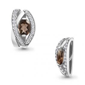 Серебряная подвеска AQUAMARINE А2529701А с фианитом и кварцем А2529701А фото