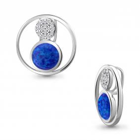 Серебряная подвеска AQUAMARINE А2530395А с фианитом и опалом А2530395А фото