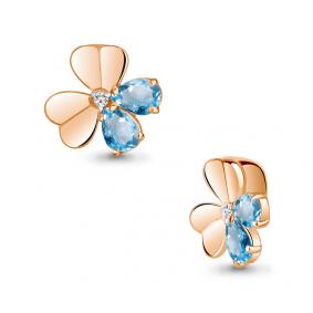 Подвеска из золочёного серебра AQUAMARINE А2530505А-п с топазом и фианитом А2530505А-п фото