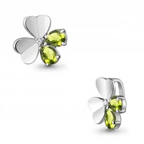 Серебряная подвеска AQUAMARINE А2530507А с фианитом и хризолитом А2530507А фото