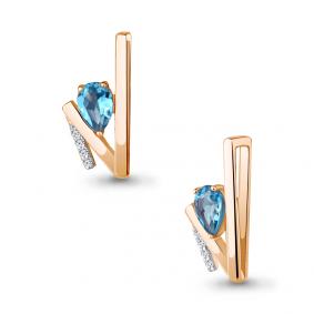 Подвеска из золочёного серебра AQUAMARINE А2531605А-п с топазом и фианитом А2531605А-п фото