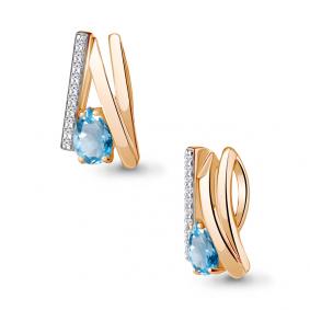 Подвеска из золочёного серебра AQUAMARINE А2532005А-п с топазом и фианитом А2532005А-п фото