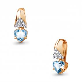 Подвеска из золочёного серебра AQUAMARINE А2532605А-п с топазом и фианитом А2532605А-п фото