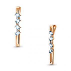 Подвеска из золочёного серебра AQUAMARINE А2533705А-п с топазом и фианитом А2533705А-п фото