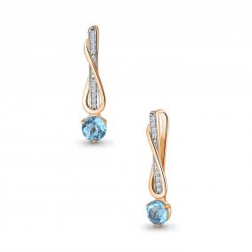 Подвеска из золочёного серебра AQUAMARINE А2534005А-п с топазом и фианитом А2534005А-п фото