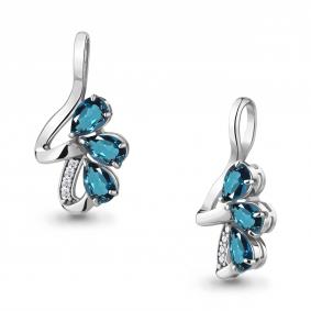 Серебряная подвеска AQUAMARINE А2534308А с фианитом и Лондон топазом А2534308А фото