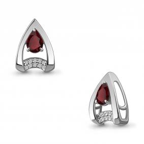 Серебряная подвеска AQUAMARINE А2534403А с фианитом и гранатом А2534403А фото