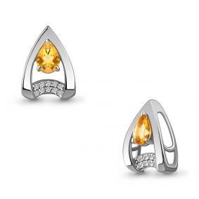 Серебряная подвеска AQUAMARINE А2534406А с фианитом и цитрином А2534406А фото