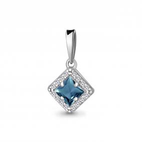 Серебряная подвеска AQUAMARINE А2534508А с фианитом и Лондон топазом А2534508А фото