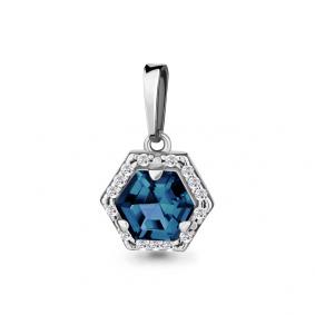 Серебряная подвеска AQUAMARINE А2534793А с фианитом и Лондон топазом А2534793А фото