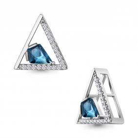 Серебряная подвеска AQUAMARINE А2539493А с фианитом и Лондон топазом А2539493А фото