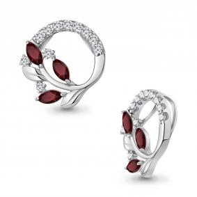 Серебряная подвеска AQUAMARINE А2540003А с фианитом и гранатом А2540003А фото