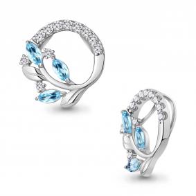 Серебряная подвеска AQUAMARINE А2540005А с топазом и фианитом А2540005А фото
