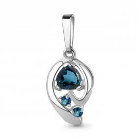 Серебряная подвеска AQUAMARINE А2541308 с Лондон топазом А2541308 фото