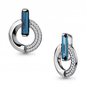 Серебряная подвеска AQUAMARINE А2542393А с фианитом и Лондон топазом А2542393А фото