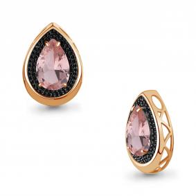 Подвеска из золочёного серебра AQUAMARINE А2542590Ч-п с ювелирным кристаллом и морганитом А2542590Ч-п фото