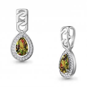 Серебряная подвеска AQUAMARINE А2543619А с фианитом и султанитом А2543619А фото