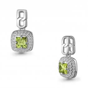 Серебряная подвеска AQUAMARINE А2543707А с фианитом и хризолитом А2543707А фото