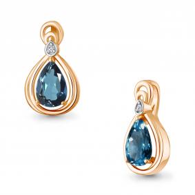 Подвеска из золочёного серебра AQUAMARINE А2544808А-пк с фианитом и Лондон топазом А2544808А-пк фото