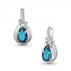 Серебряная подвеска AQUAMARINE А2545208А с фианитом и Лондон топазом А2545208А фото