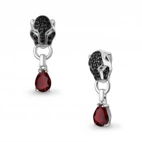 Серебряная подвеска AQUAMARINE А2546103ГЧ с гранатом, гидротермальным изумрудом и ювелирным кристаллом А2546103ГЧ фото