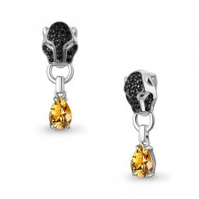 Серебряная подвеска AQUAMARINE А2546106ГЧ с цитрином, гидротермальным изумрудом и ювелирным кристаллом А2546106ГЧ фото